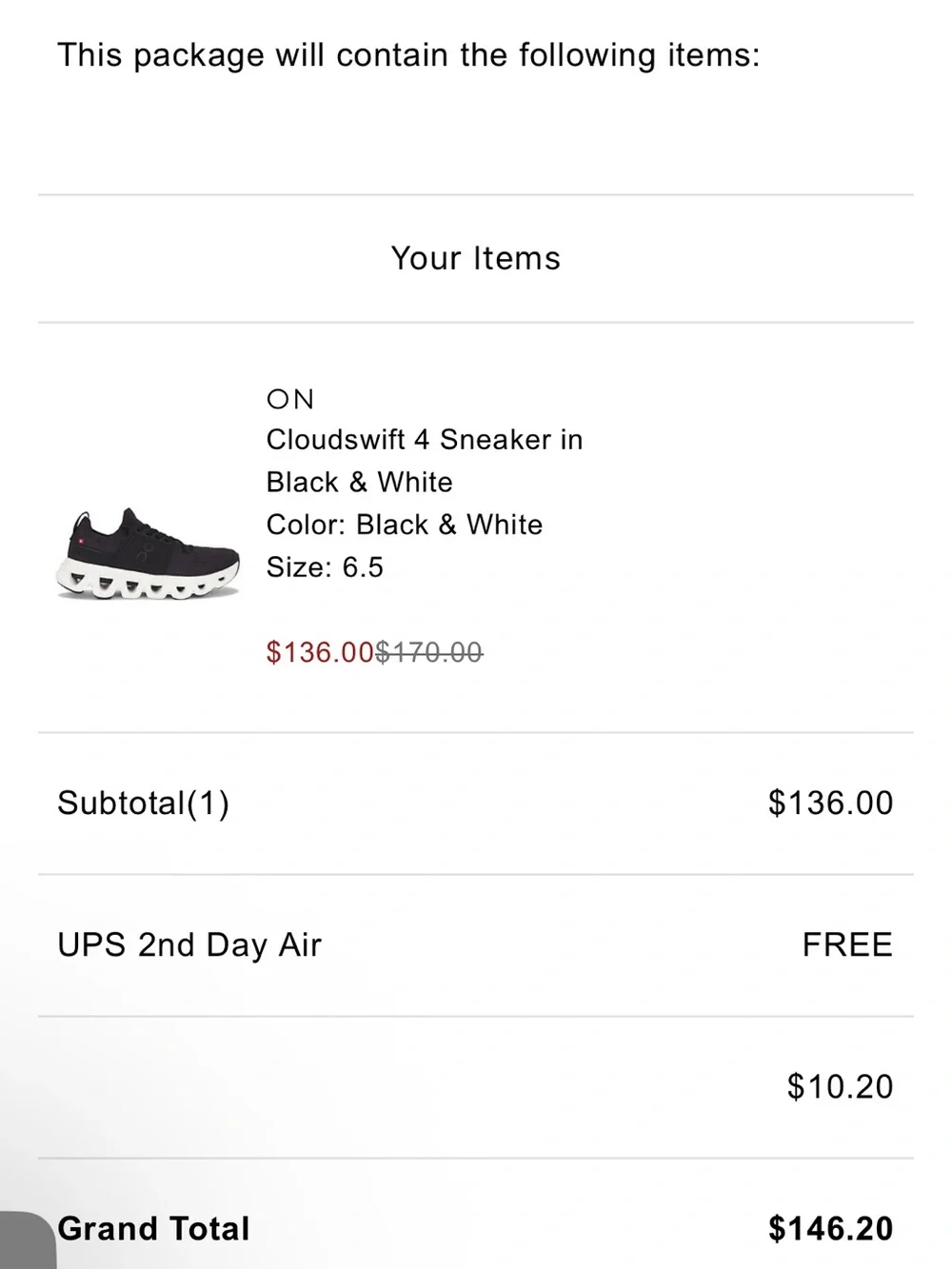 OnCloud Black Cloudswift Running Sneakers with White Sole